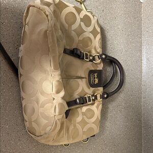 Coach Tan and Brown Signature Satchel